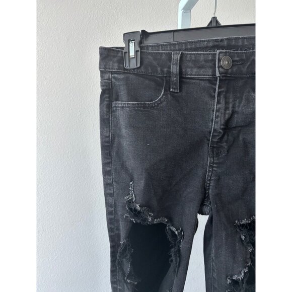 Y2K AE Jeggings 8 Next Level Stretch Distressed Grunge Streetwear Rocker Chic - Picture 9 of 14